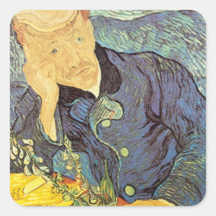 Vincent van Gogh - Portret van dokter Gachet Vierkante Sticker