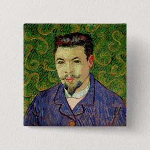 Vincent van Gogh   Portret van Dr. Felix Rey, 1889 Vierkante Button 5,1 Cm
