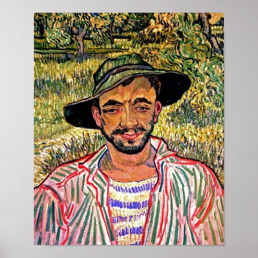 Vincent van Gogh - portret van een jonge boer Poster (Voorkant)