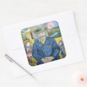 Vincent van Gogh - Portret van Pere Tanguy Vierkante Sticker (Envelop)