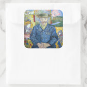 Vincent van Gogh - Portret van Pere Tanguy Vierkante Sticker (Tas)