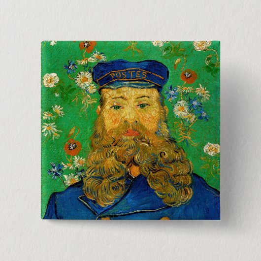 Vincent Van Gogh - Postman Joseph Roulin Vierkante Button 5,1 Cm (Voorkant)