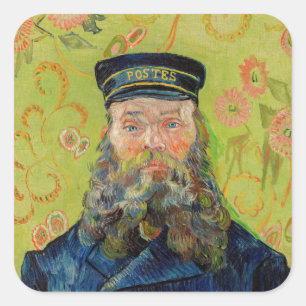 Vincent Van Gogh - Postman Joseph Roulin Vierkante Sticker