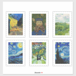 vincent van gogh postzegel sticker pack