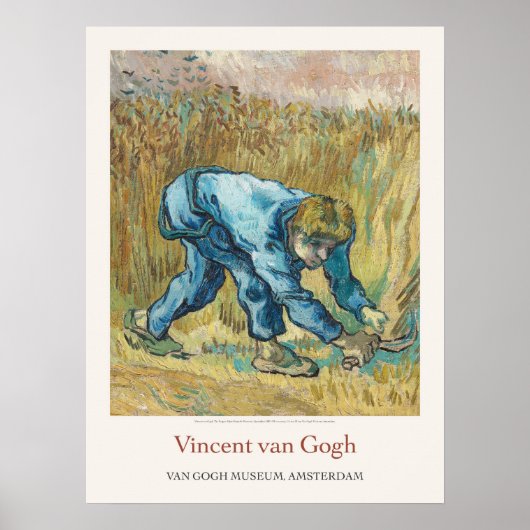 Vincent van Gogh Reaper met Sikkelkunst Print (Voorkant)