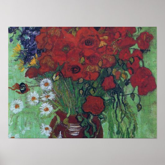 Vincent Van Gogh - Red Poppies en Daisies Poster (Voorkant)