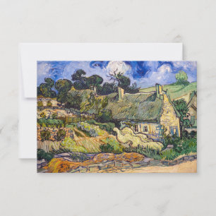Vincent Van Gogh - Rietgedekte Huizen bij Cordevil Bedankkaart