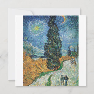 Vincent Van Gogh - Road met Cypress en Star Feestdagenkaart