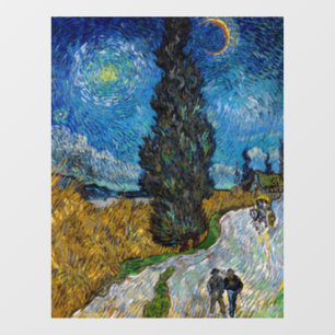 Vincent van Gogh - Road met Cypress en Star Raamsticker