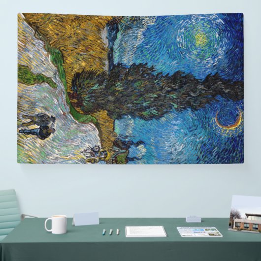 Vincent van Gogh - Road met Cypress en Star Spandoek (Beurs)