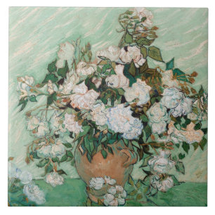 Vincent van Gogh   Rozen 1890 Tegeltje