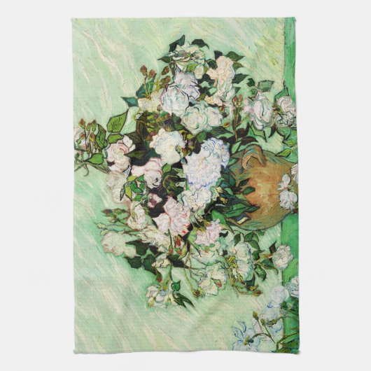 Vincent Van Gogh Rozen (1890) Theedoek (Verticaal)