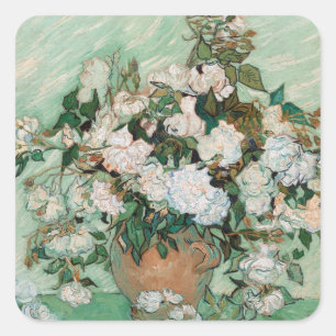 Vincent van Gogh Rozen 1890 Vierkante Sticker