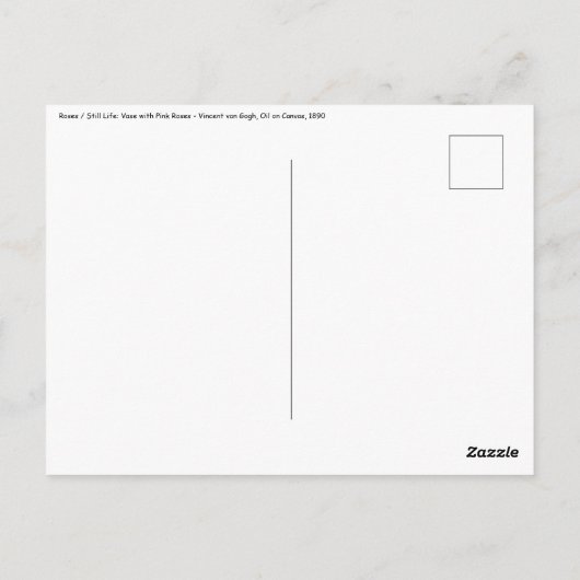 Vincent van Gogh - Rozen Briefkaart (Achterkant)