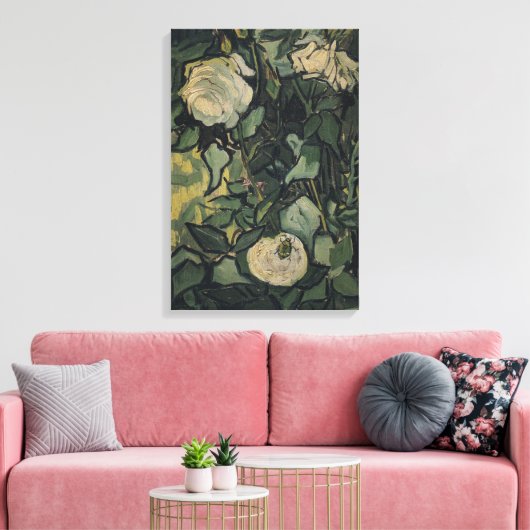 Vincent van Gogh - Rozen en kever Canvas Afdruk (Insitu (Woonkamer))