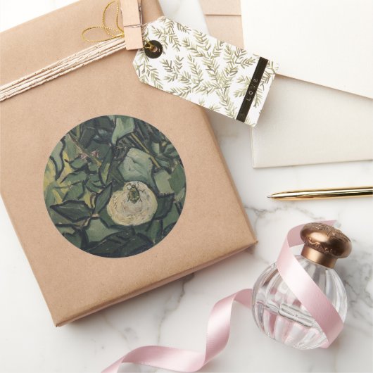 Vincent van Gogh - Rozen en kever Ronde Sticker (Geschenken)