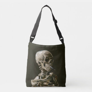 Vincent van Gogh Schedel met Brandende Sigaret Fij Crossbody Tas