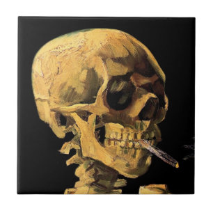 Vincent Van Gogh - Schedel met brandende sigaret Tegeltje