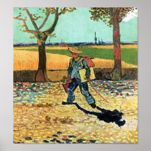 Vincent Van Gogh - schilder op weg naar zijn werk Poster