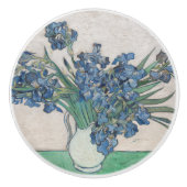  Vincent Van Gogh schilderende Irises Keramische Knop (Voorkant)