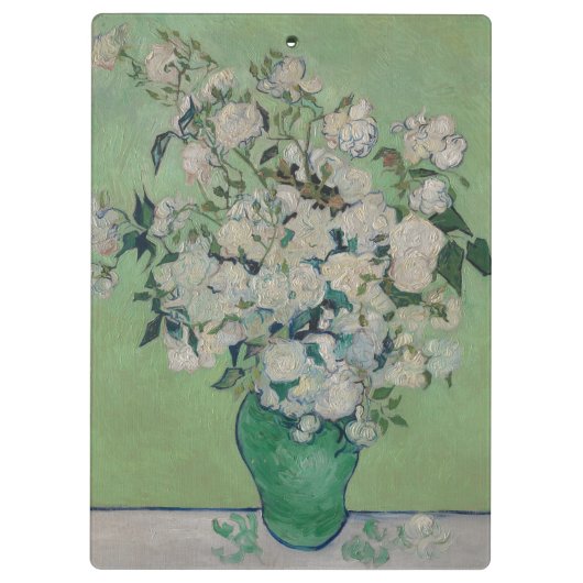 Vincent Van Gogh schilderende Rozen Klembord (Achterkant)