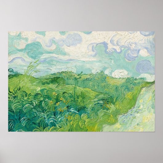 Vincent Van Gogh schilderij Groen korenveld Poster (Voorkant)