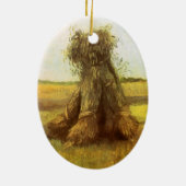 Vincent van Gogh - Schoven Tarwe Keramisch Ornament (Achterkant)