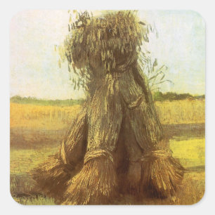 Vincent van Gogh - Schoven Tarwe Vierkante Sticker