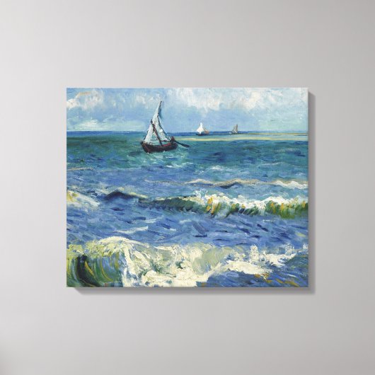 Vincent Van Gogh - Seascape in Saintes-Maries Canvas Afdruk (Voorkant)