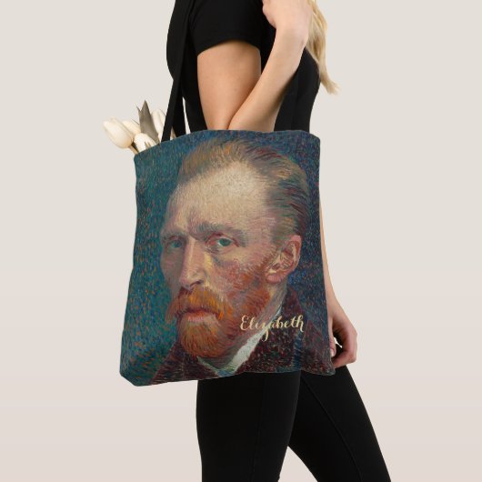Vincent Van Gogh Self Portrait Art Monogrammed Draagtas (Dichtbij)