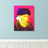 Vincent Van Gogh - Self Portrait Bandage Pop Art Canvas Afdruk (Insitu (Houten vloer))