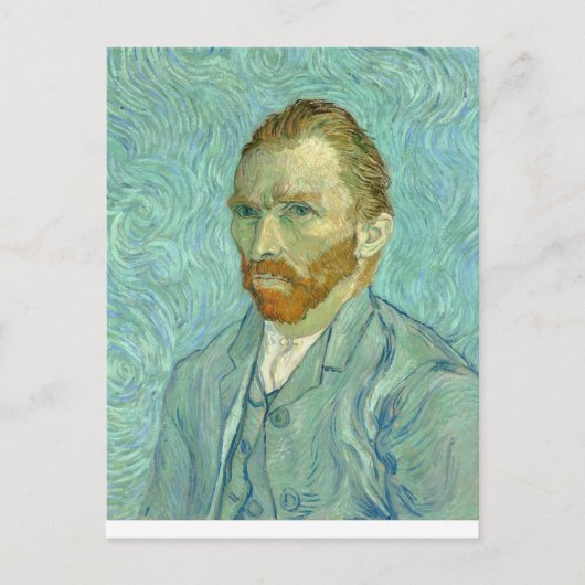 Vincent Van Gogh Self Portrait Blue Background Briefkaart (Voorkant)