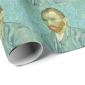 Vincent Van Gogh Self Portrait Blue Background Cadeaupapier (Rol Hoek)