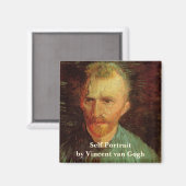 Vincent van Gogh Self Portrait,  Fine Art Magneet (Voorkant / Achterkant)