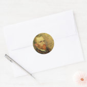 Vincent van Gogh Self Portrait, Fine Art Ronde Sticker (Envelop)