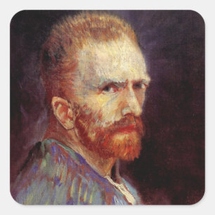 Vincent van Gogh Self Portrait,  Fine Art Vierkante Sticker
