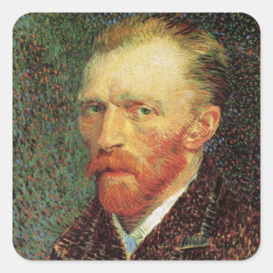 Vincent van Gogh Self Portrait,  Fine Art Vierkante Sticker