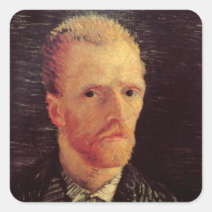 Vincent van Gogh Self Portrait,  Fine Art Vierkante Sticker