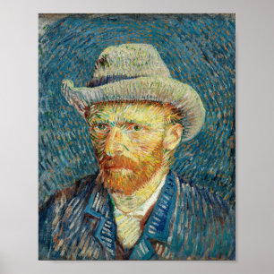 Vincent Van Gogh Self Portret met Grey Felt Pet Poster