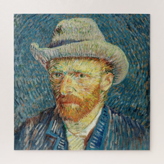 Vincent Van Gogh Self Portret met grijs vilt Pet Legpuzzel (Verticaal)