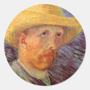 Vincent van Gogh Self Portret met Pet Ronde Sticker