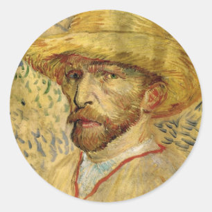 Vincent van Gogh Self Portret met Pet Ronde Sticker