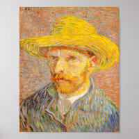 Vincent Van Gogh Self Portret met Strw Pet Art