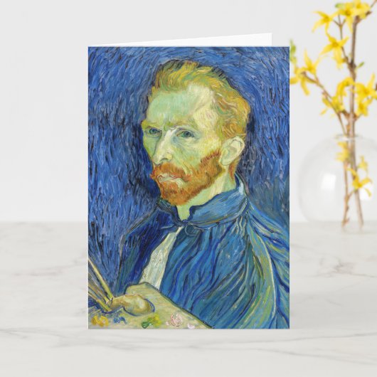 Vincent van Gogh - Self Portret with Palette Kaart (Gele Bloem)
