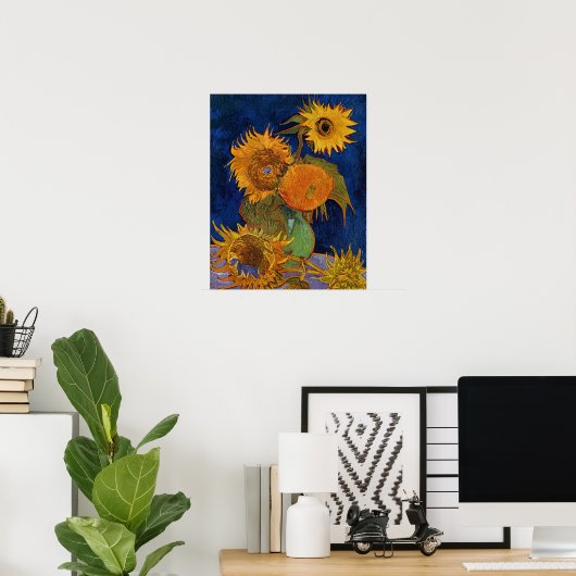 Vincent van Gogh Six Sunflower GalleryHD Fine Art Poster (Thuiskantoor)