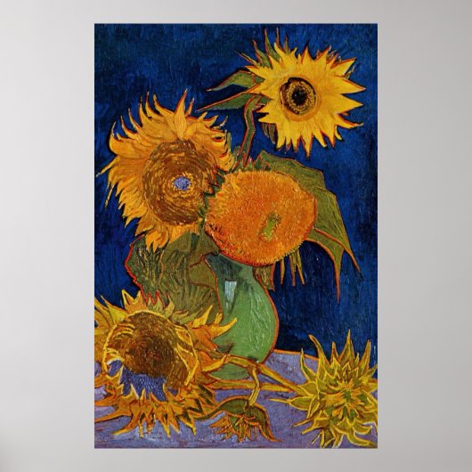 Vincent van Gogh Six Sunflower GalleryHD Fine Art Poster (Voorkant)