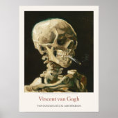 Vincent Van Gogh Skeleton Burning Cigarette Skull Poster (Voorkant)