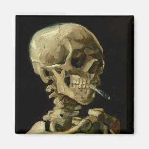 Vincent Van Gogh Skeleton met een brandende sigare Magneet