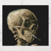 Vincent van Gogh - Skull met Burning Cigarette Bier Etiket (Enkel label)