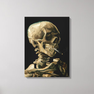 Vincent van Gogh - Skull met Burning Cigarette Canvas Afdruk